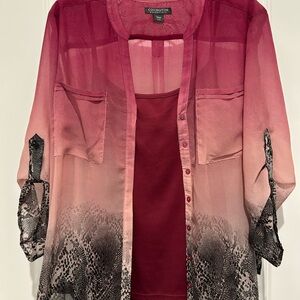 Covington Pink Ombre Blouse with cami